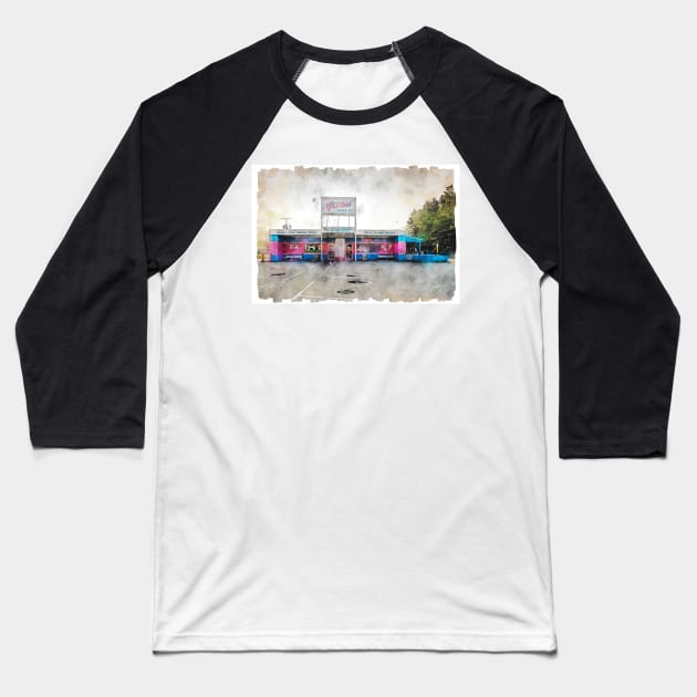 Gillis Drive-in 3 Montague PEI Baseball T-Shirt by Robert Alsop